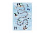 Kinderteppich Spielteppich Hüpfkästchen Meer, Seemann, Piraten, Schiff Motiv 8mm