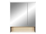 Spiegelschrank SAPHIR "Quickset 394", grau (quarzgrau matt touch), B:60cm H:71,6cm T:21,4cm, Holzwerkstoff, Schränke, Spiegelschrank