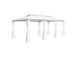 vidaXL Pavillon mit Vorhängen 600x298x270 cm Weiß 180g/m²