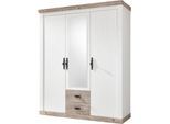 Home affaire Drehtürenschrank "Florenz Landhausschrank,rustikale Metallgriffe mit feinen Verzierungen" Kleiderschrank mit Spiegel Schlafzimmerschrank BESTSELLER Garderobe