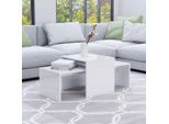 vidaXL Couchtisch-Set Hochglanz-Weiß 100x48x40 cm Holzwerkstoff
