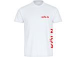 multifanshop Herren T-Shirt - Köln - Brust & Seite - Druck rot - Männer