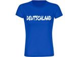 multifanshop Damen T-Shirt - Deutschland - Textmarker - Druck weiß - Frauen