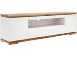 Lowboard MCA FURNITURE "Chiaro", weiß (weiß matt), B:202cm H:54cm T:40cm, MDF, Massivholz, Sideboards, Lowboard, Breite ca. 202 cm