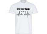 multifanshop Herren T-Shirt - Deutschland - Herzschlag - Druck schwarz - Männer