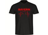 multifanshop Herren T-Shirt - Bayern - Herzschlag - Druck rot - Männer