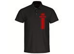 multifanshop Poloshirt - Mainz - Streifen - Druck rot - Polo