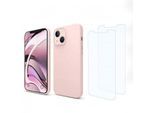 Hülle iPhone 13 und 2 schutzfolien - Silikon - Rosa