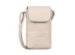 Handytasche TOM TAILOR "Elis", Damen, Gr. B/H/T: 12cm x 19cm x 3cm, weiss (weiß), Polyurethan, clean, gepflegt, geprägtes Muster, unifarben, Taschen Handytasche, aus weich gekörntem Lederimitat auffällige Ziernaht und feinem Logo