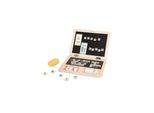 Tooky Toy Kinderspielzeug Holz-Laptop TH819, Magnet-Buchstaben, bunte Kreide beige