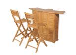 vidaXL 3-tlg. Bistro-Set mit Klappstühlen Massivholz Teak