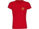 multifanshop Damen T-Shirt - Deutschland - Adler Retro Gold - Druck gold metallic - Frauen