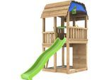 Spielturm JUNGLE GYM "Jungle Barn", bunt (natur, grün, rot), Spieltürme, KinderB:423cm H:320cm T:497cm, Holzwerkstoff, BxTxH: 423x497x320 cm, B:423cm H:320cm T:497cm