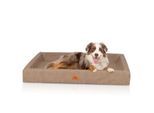 Knuffelwuff orthopädisches Hundebett Austin aus Kunstleder braun/ beige XXXL