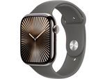 Smartwatch APPLE "Watch 10 Titan", beige (natur), Smartwatches, 46mm, Cellular, S/M, Sport Band, Topseller
