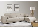 Ecksofa HOME AFFAIRE "LEMPS wahlweise Recamiere links oder rechts L-Form", beige (creme), B:297cm H:85cm T:162cm, 100% Polyester, Sofas, Ecksofa, incl. Zierkissen, Stellmaße 297x162 cm