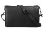 Umhängetasche CLUTY, Mädchen, Gr. B/H/T: 27cm x 19cm x 8cm onesize, schwarz, Leder, unifarben, Taschen Umhängetasche, echt Leder