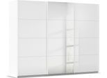 Schwebetürenschrank RAUCH "Kleiderschrank Kleiderschränke Schrank Garderobe AGORDO mit Glasfront", weiß (alpinweiß, glas kristallweiß), B:271cm H:210cm T:62cm, Holzwerkstoff, Schränke, durchdachte Innenausstattung, in 4 Breiten und 2 Höhen MADE IN GERMANY