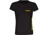 multifanshop Damen T-Shirt - Braunschweig - Brust & Seite - Druck gelb - Frauen