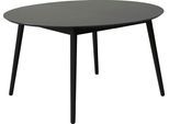 Esstisch HAMMEL FURNITURE "Meza Designtisch mit Auszugsfunktion und 2 Einlegeplatten", grau (graphit, schwarz), B:135cm H:73,5cm T:135cm, Tischplatte: Graphit nanobehandeltes Fenix-Laminat (schwarzer Rand), Gestell: Schwarz gebeizt Esche (Massivholz);Mit nanobehandeltem Laminat, einer matten, seidigen Oberfläche, die Fingerabdrücke abweist und langlebig und hygienisch ist, Tische, Esstisch, Ø135(2