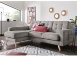 Ecksofa EXXPO - SOFA FASHION "Nappa, kompakt und komfortabel, bequem, zeitloses Design, L-Form", silber, B:222cm H:87cm T:156cm, Samtvelours (100% Polyester);Webvelours (100% Polyester), Sofas, Ecksofa, tolle Detailverarbeitung, inkl. Bettfunktion und Bettkasten