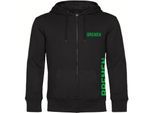 multifanshop Kapuzen Sweatshirt Jacke - Bremen - Brust & Seite - Druck grün - Jacke