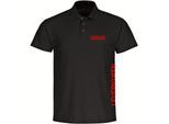 multifanshop Poloshirt - Leverkusen - Brust & Seite - Druck rot - Polo
