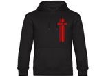 multifanshop Kapuzen Sweatshirt - Berlin rot - Streifen - Druck rot - Hoodie
