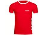 multifanshop Kontrast T-Shirt - Freiburg - Brust & Seite - Druck weiß - Männer