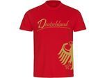 multifanshop Herren T-Shirt - Deutschland - Adler seitlich Gold - Druck gold metallic - Männer