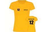 multifanshop Damen T-Shirt - Deutschland - Trikot Nummer 12 - Druck schwarz - Frauen