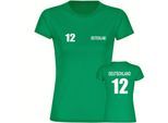 multifanshop Damen T-Shirt - Deutschland - Trikot Nummer 12 - Druck weiß - Frauen