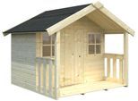 Spielhaus PALMAKO "Felix 1,9 m²", beige (natur), Spielhäuser, KinderB:216cm H:169cm T:184cm, Holzwerkstoff, Spielhaus, mit Terrasse, B:216cm H:169cm T:184cm