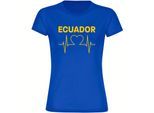 multifanshop Damen T-Shirt - Ecuador - Herzschlag - Druck gelb - Frauen
