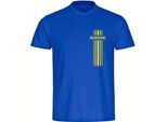 multifanshop Herren T-Shirt - Europa - Streifen - Druck gelb - Männer