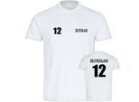 multifanshop Herren T-Shirt - Deutschland - Trikot Nummer 12 - Druck schwarz - Männer