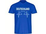 multifanshop Herren T-Shirt - Deutschland - Herzschlag - Druck weiß - Männer