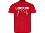 multifanshop Kinder T-Shirt - Kaiserslautern - Herzschlag - Druck weiß - Kind
