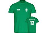 multifanshop Herren T-Shirt - Deutschland - Adler Retro Trikot 12 - Druck weiß - Männer