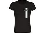multifanshop Damen T-Shirt - Deutschland - Streifen - Druck weiß - Frauen