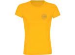 multifanshop Damen T-Shirt - Deutschland - Adler Retro Gold - Druck gold metallic - Frauen