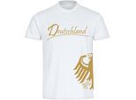multifanshop Kinder T-Shirt - Deutschland - Adler seitlich Gold - Druck gold metallic - Kind