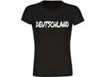 multifanshop Damen T-Shirt - Deutschland - Textmarker - Druck weiß - Frauen