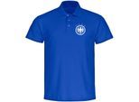 multifanshop Poloshirt - Deutschland - Adler Retro - Druck weiß - Polo