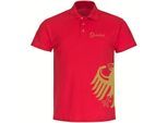 multifanshop Poloshirt - Deutschland - Adler seitlich Gold - Druck gold metallic - Polo