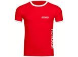 multifanshop Kontrast T-Shirt - Heidenheim - Brust & Seite - Druck weiß - Männer