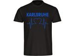 multifanshop Kinder T-Shirt - Karlsruhe - Herzschlag - Druck blau - Kind