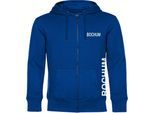 multifanshop Kapuzen Sweatshirt Jacke - Bochum - Brust & Seite - Druck weiß - Sweat