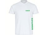 multifanshop Herren T-Shirt - Hannover - Brust & Seite - Druck grün - Männer