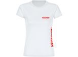 multifanshop Damen T-Shirt - Heidenheim - Brust & Seite - Druck rot - Frauen